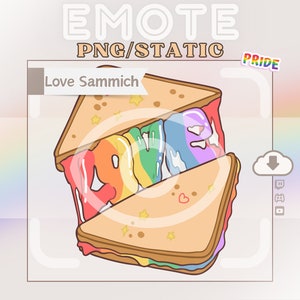 Twitch Emote » &#39;&#39;Love Sammich&#39;&#39; » Emotes for Twitch |Pride Emotes, Cute Emotes, Dancing Emotes, Hype Emotes| Instant Download