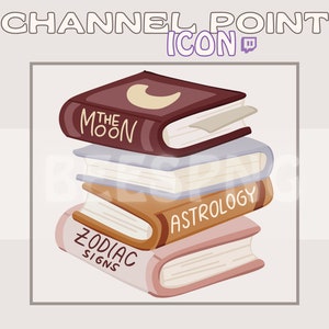 Astroboeken ‣ Kanaalpuntpictogram • Valutapictogram kijker | Astrologie-icoon, astrologie-emote, boek-emotes, dierenriem-emotes, tarot-emotes