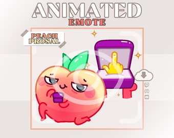 Animated Twitch Emote » "Peach-Prosal''  » Emotes for Twitch | Funny Emotes, Peach Emotes, Hype Emotes, Meme Emotes | Instant Download