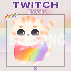 Twitch Emote » &#39;&#39; Orange Kitty Pride&#39;&#39; » Emotes for Twitch | Pride Emotes, Pride Month Emotes, Hype Emotes, LGBTQ+ Emotes | Instant Download