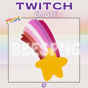 Twitch Emote » &#39;&#39;Lesbian Pride Star&#39;&#39; » Emotes for Twitch | Pride Emotes, Pride Month Emotes, Hype Emotes, LGBTQ+ Emotes | Instant Download