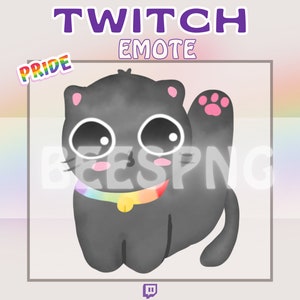 Twitch Emote » &#39;&#39;Black Kitty Pride&#39;&#39; » Emotes for Twitch | Pride Emotes, Pride Month Emotes, Hype Emotes, LGBTQ+ Emotes | Instant Download