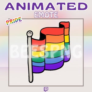 Animated Twitch Emote » &#39;&#39;Pride Flag&#39;&#39; » Emotes for Twitch | Pride Emotes, Cute Emotes, Dancing Emotes, LGBTQ+ Emotes, Bear Emote