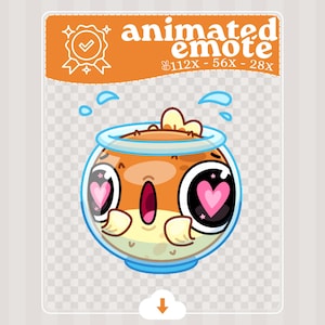 Pecera con pez globo · Emote animado · Twitch · Discord · Recursos para transmisiones imagen 1