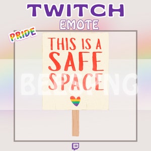 Twitch Emote » &#39;&#39;Safe Place&#39;&#39; » Emotes for Twitch | Pride Emotes, Pride Month Emotes, Hype Emotes, LGBTQ+ Emotes | Instant Download