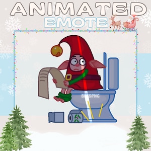 Geanimeerde Twitch-emote » ''Blootgestelde lijst'' » Kerstemote voor Twitch | Kerst-emote, elf-emote, toilet-emote, grappige emote