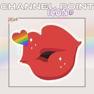 Pride Kiss Heart ‣ Channel Point Icon • Pride Month Icon | Twitch Icons, Pride Icons, Channel Icons, Twitch Emote, Rainbow Emote