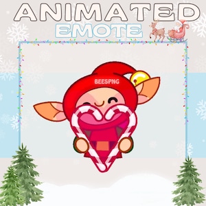 Animated Emote » The Candy Heart » Twitch Emotes, Christmas Emotes, Holiday Emotes, Cute Emotes, Elf Emotes | #xmaself