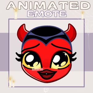 Sie Teufel » Animierter Halloween Emote für Twitch | Teufel Emote, Glücklich Emote, Träne Emote, Rotes Emote, Gruseliges Emote, Halloween Teufelin Emote