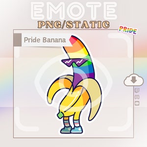 Twitch Emote » &#39;&#39;Pride Banana&#39;&#39; » Emotes for Twitch |Pride Emotes, Cute Emotes, Dancing Emotes, Hype Emotes| Instant Download