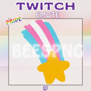 Twitch Emote » &#39;&#39;Trans Pride Star&#39;&#39; » Emotes for Twitch | Pride Emotes, Pride Month Emotes, Hype Emotes, LGBTQ+ Emotes | Instant Download