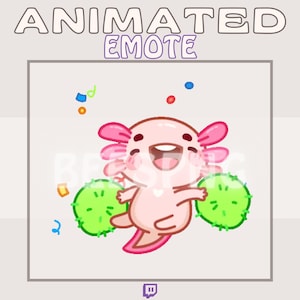 Animated Twitch Emote » ''Cheerlotl'' » Emotes for Twitch | Axolotl Emote, Dance Emote, Hype Emote, Party Emote, Cute Emote, Twitch Emote