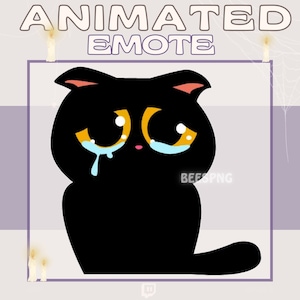 Animated Twitch Emote » Sadness » Halloween Emotes | Black Cat Emote, Sad Emote, Spooky Emotes, Halloween Emote, Black Cat Emotes