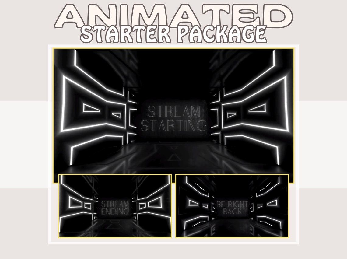 Dark Neon 3pc ‣ Animated Twitch Overlay ‣ Starter Package | Animated ...