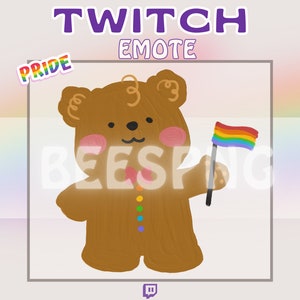 Twitch Emote » &#39;&#39;Pride Bear&#39;&#39; » Emotes for Twitch | Pride Emotes, Pride Month Emotes, Hype Emotes, LGBTQ+ Emotes | Instant Download