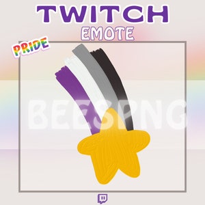 Twitch Emote » &#39;&#39;Asexual Pride Star&#39;&#39; » Emotes for Twitch | Pride Emotes, Pride Month Emotes, Hype Emotes, LGBTQ+ Emotes | Instant Download