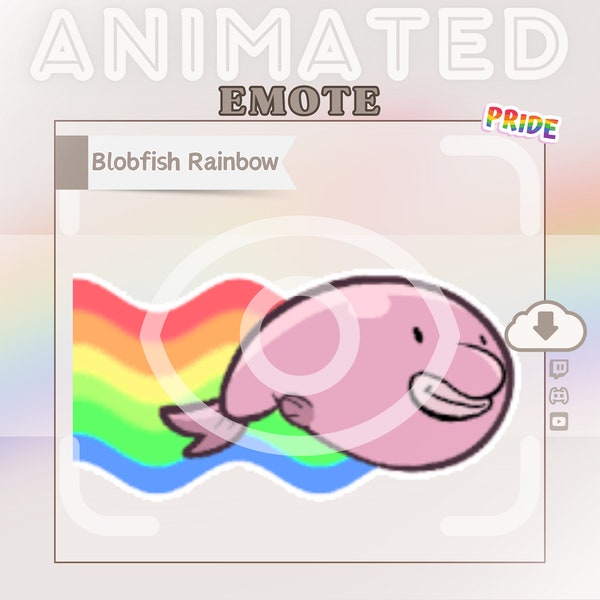 Twitch Emote » ''Blobfish Rainbow'' » Emotes for Twitch |Pride Emotes, Cute Emotes, Dancing Emotes, Hype Emotes| Instant Download