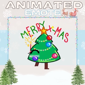 Animated Twitch Emote » &#39;&#39;Merry XMAS&#39;&#39; » Emotes for Twitch | Christmas Emotes, Holiday Emotes, New Year Emote, Twitch Christmas, Tree Emotes