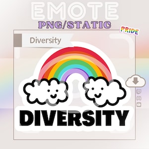Twitch Emote » &#39;&#39;Diversity, Pride Cloud&#39;&#39; » Emotes for Twitch |Pride Emotes, Cute Emotes, Dancing Emotes, Hype Emotes| Instant Download