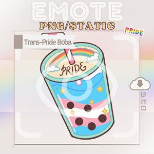 Twitch Emote » &#39;&#39;Transgender Boba Pride&#39;&#39; » Emotes for Twitch |Pride Emotes, Cute Emotes, Dancing Emotes, Hype Emotes| Instant Download