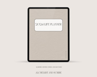 Undated Digital Planner | Quarterly, Monthly, Weekly, and Daily Spreads