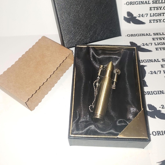 Bullet Style Lighter - GIFT BOX! - Uses Liquid Lighter Fluid and Common Parts - Fuel efficient