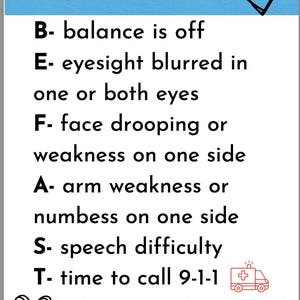 Signs of Stroke Poster: Health Reminder