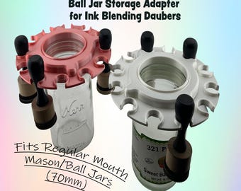 Mason / Ball Jar Blending Tool Carousel – Adapter Lid for Ink Dauber Storage