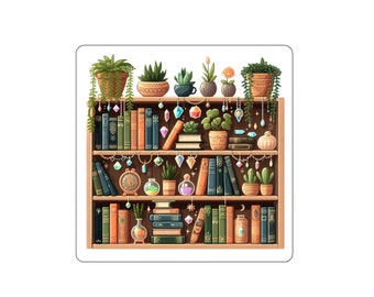 Books, Crystals & Plants Stickers Reader, Magical Books, Book Lover