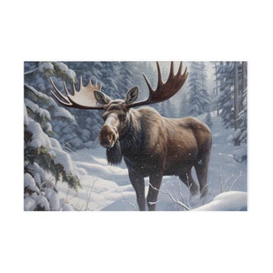 Snowy Forrest Moose Puzzle