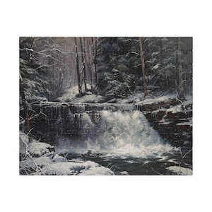 Snowy Winter Waterfall Jigsaw Puzzle - 110, 252, 520, 1014-piece