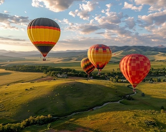 Rompecabezas de globos aerostáticos de colores (110, 252, 520 o 1014 piezas)