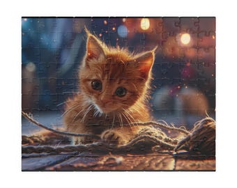 Rompecabezas de gatito pelirrojo: regalo para amantes de los gatos, diversión familiar (110-1014 piezas)