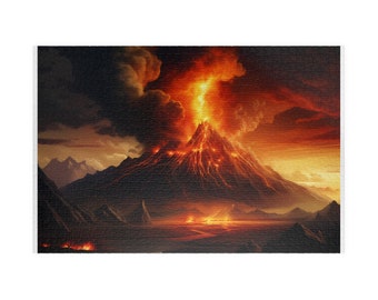 Volcano Landscape Jigsaw Puzzle: Mind Game for Adults & Kids