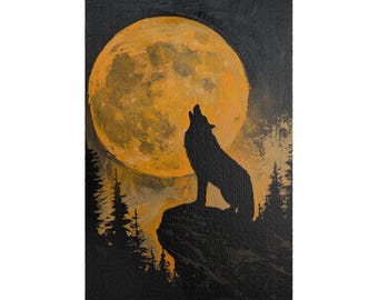 Moonlit Wolf Jigsaw Puzzle: Nature Home Decor