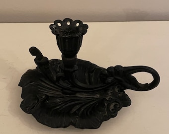 Vintage Wrought Iron Black Candle holder