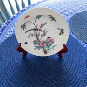 Vintage Decorative Asian Plate with birds and floral motifs
