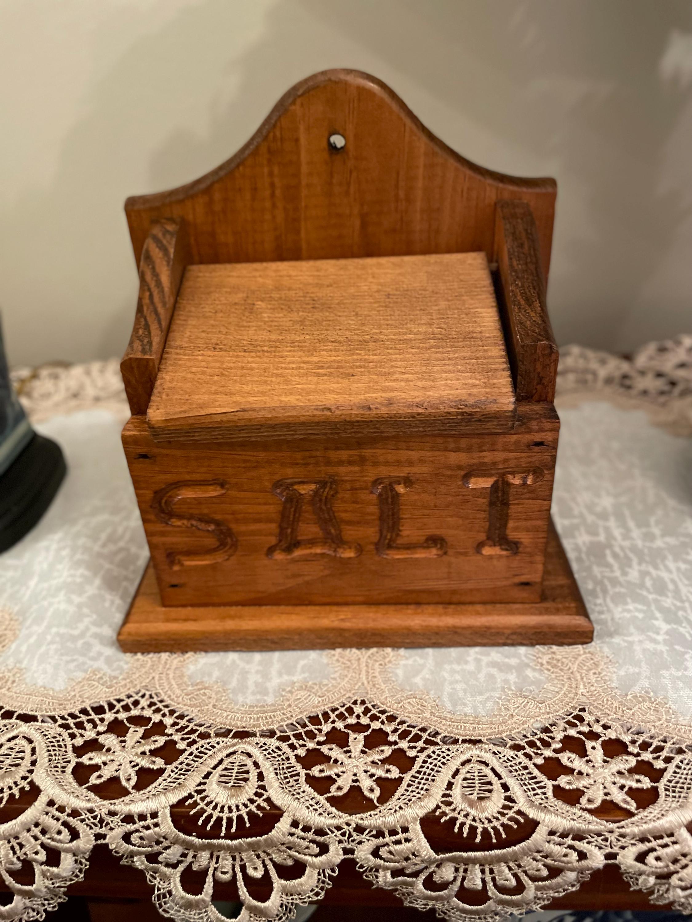 Antique Wooden Salt Box - Etsy