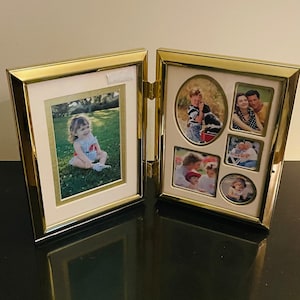 Double photo Brass Frame made in Korea 5x7 inches