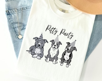 Funny Pitty Party T-Shirt | Cute Pit Bull Terrier Shirt for Dog Lovers