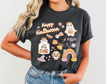 Retro Ghost Halloween Shirt: Comfort Colors Unisex Tee