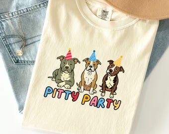 Pitty Party Dogs T-Shirt | Funny Pit Bull Terrier Shirt for Dog Lovers