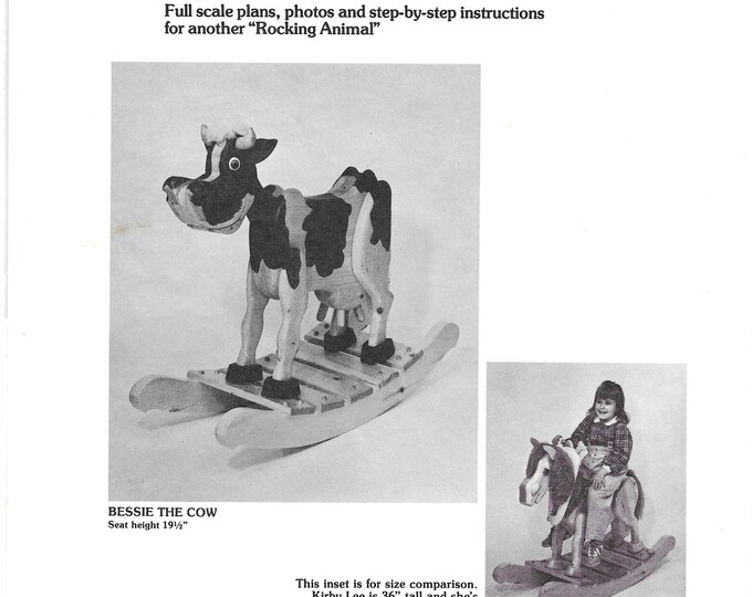 Vintage Full Size Pattern Plans for Wooden Memories Bessie Rocking Cow ...