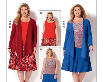 K4199 Womens Jacket, Tanktop, Skirt Sizes 1X-4X Kwik Sew Sewing Pattern Uncut