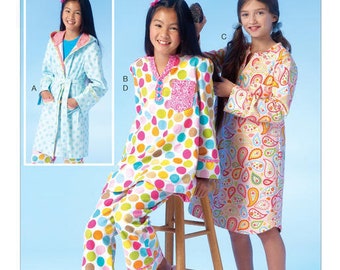 M7045 Girls Robe Top Dress Pants Sizes 7-14 Mccalls Sewing Pattern