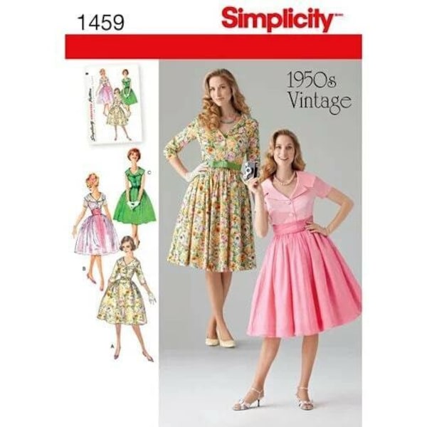 S1459 Misses 1950S Vintage Style Dress Sizes 16-24 Simplicity Sewing Pattern