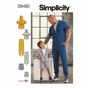 S9482 Boys&#39; and Men&#39;s Tracksuit Size S-L- S-XL Simplicity Sewing Pattern