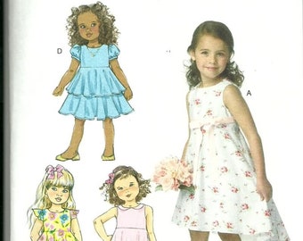 B6013 Girls Dress Sizes 6-8 Butterick Sewing Pattern