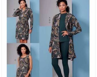 V1852 Misses' Wrap Robe Belt Top Dress Pants Sizes XS-XL Vogue Sewing Pattern