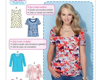 M7322 Misses Pullover Tops Xs-M Mccalls Sewing Pattern